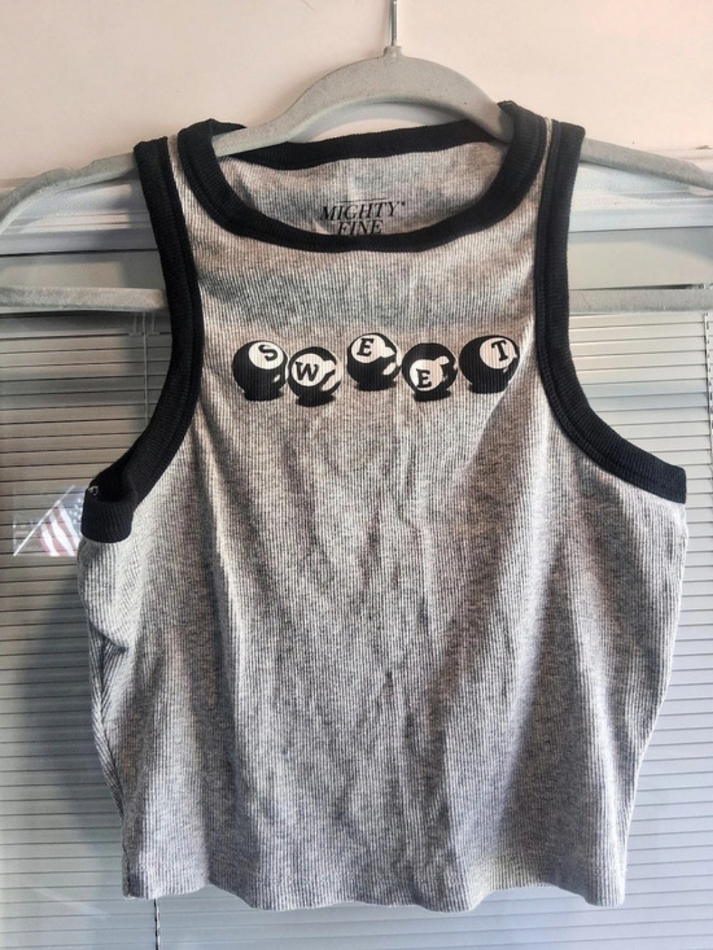 Mighty Fine Gray & Black Tank Top Size S